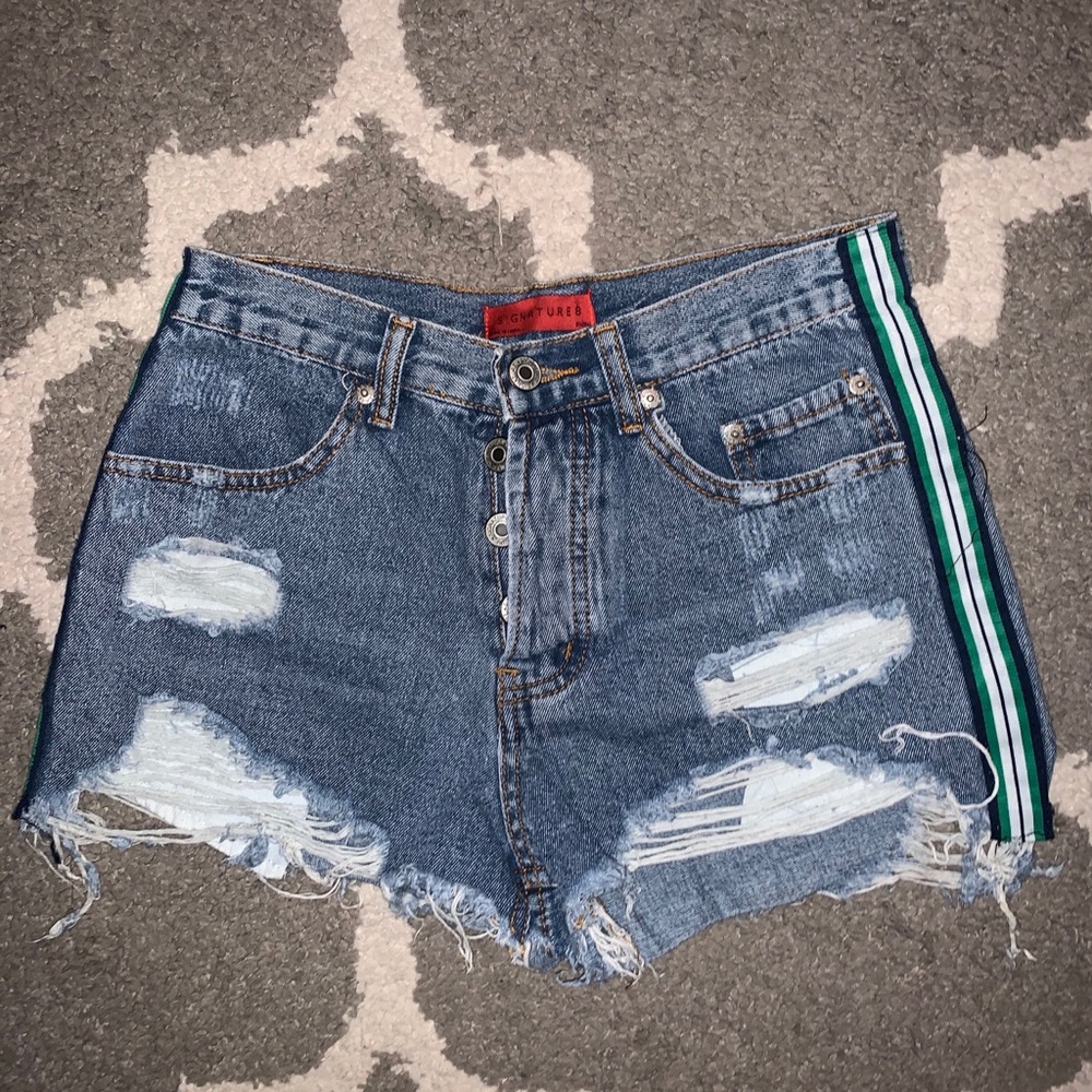 Ripped jean shorts